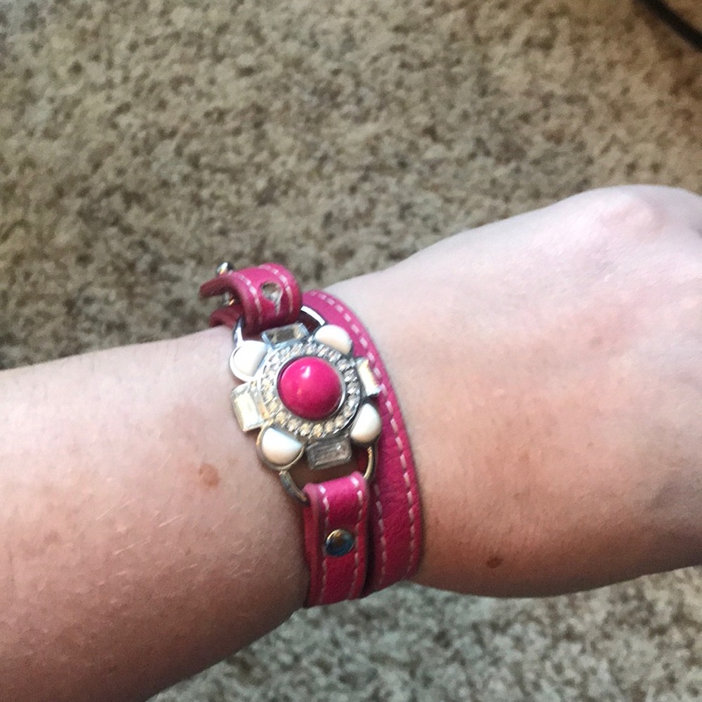 Lia Sophia pink flower wrap bracelet
